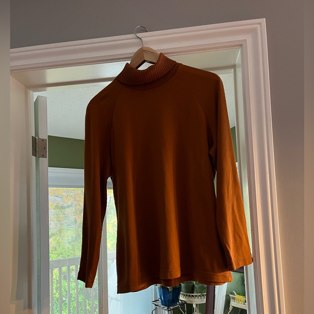 Butterfly Dsigns Rust Turtleneck Sweater